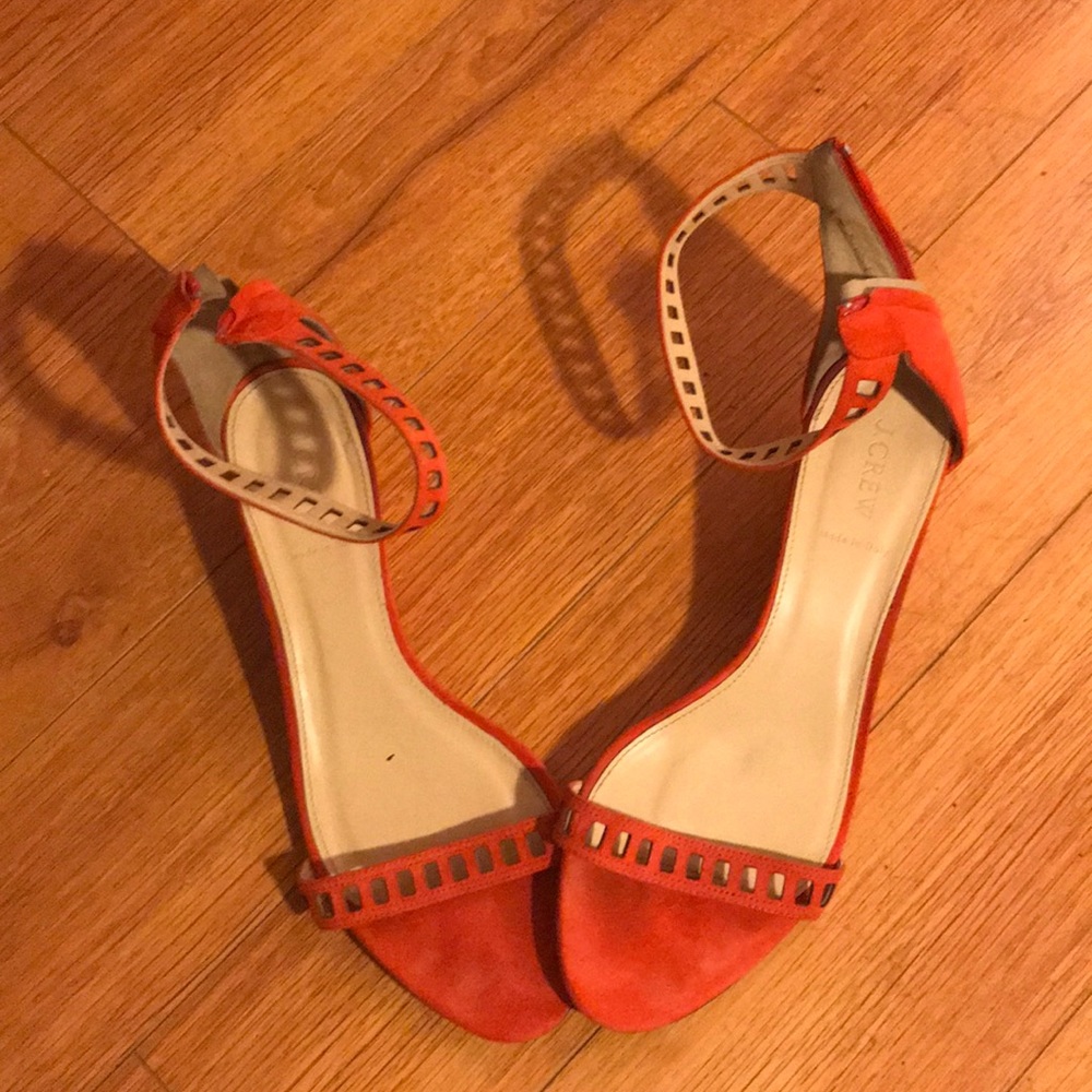 J. Crew sandals in orangey red size 12